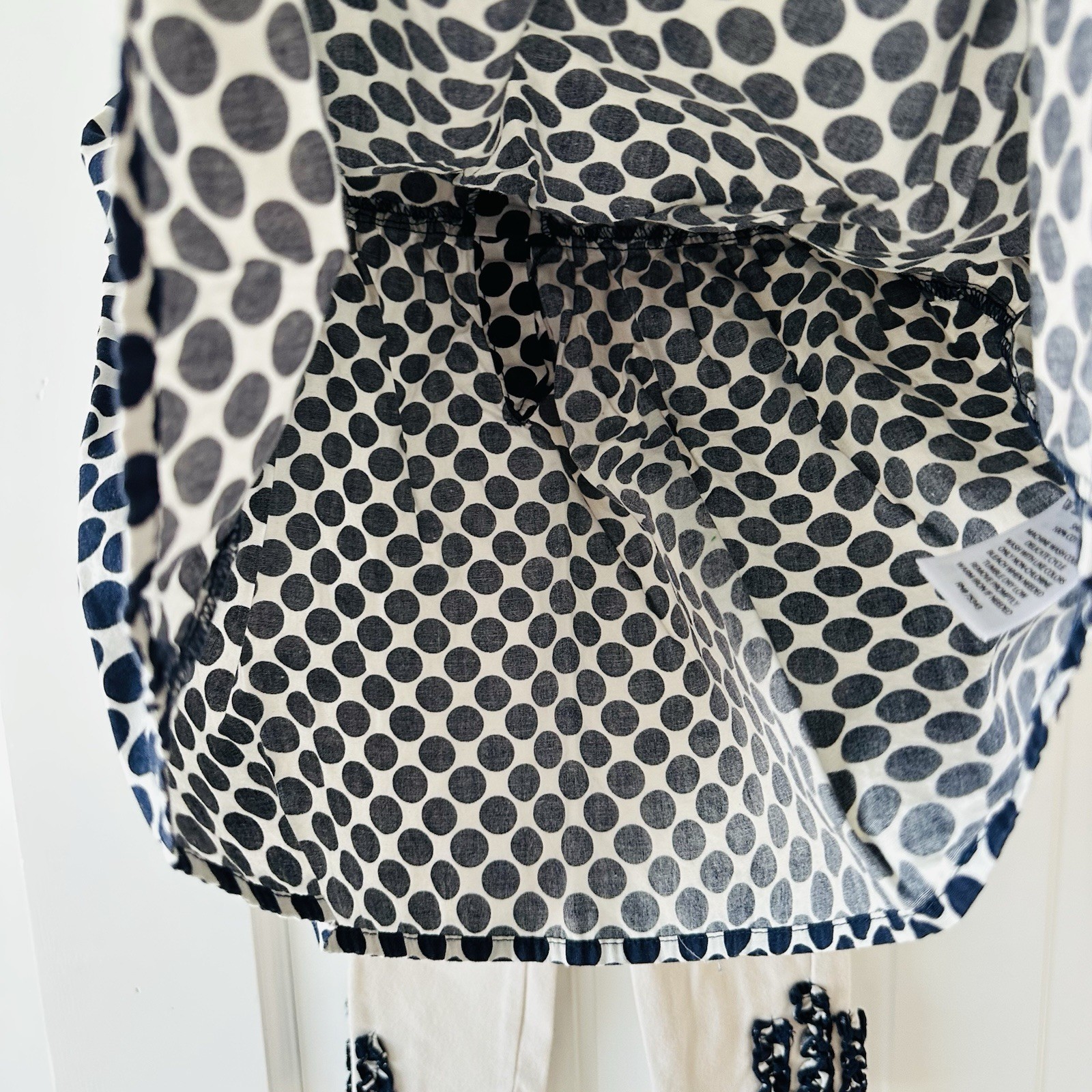 Savannah Navy & Cream Polka Dot Blouse w Matching Leggings Sz 24M