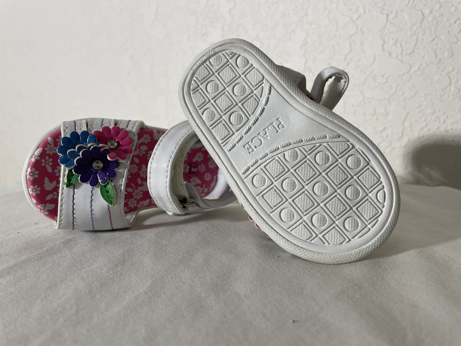 (3) piece baby infant 3 Months girl outfit including shoes pink/white/green