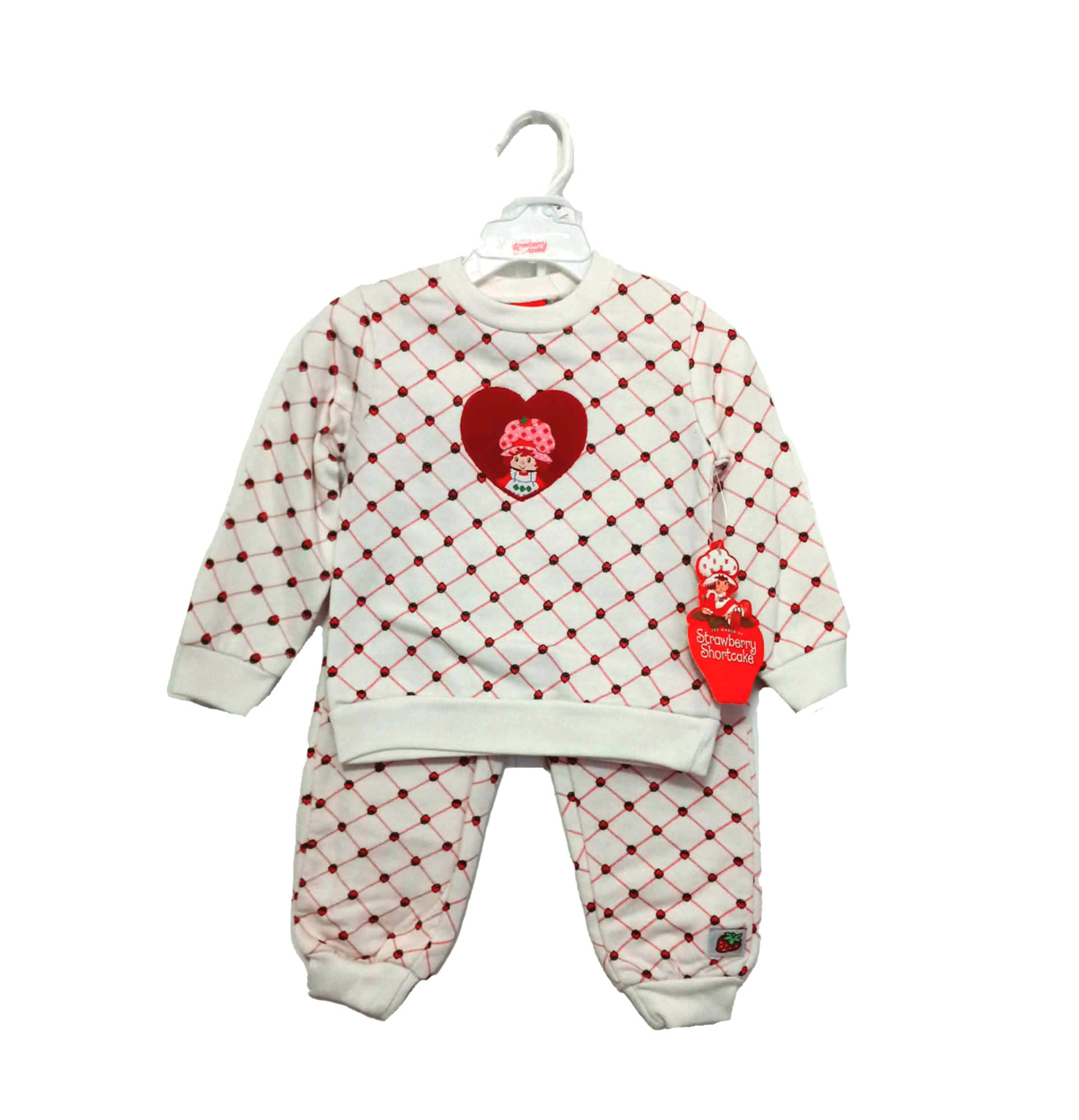 NWT Strawberry Shortcake Applique Pants Set Girls 3 Months White Long Sleeve