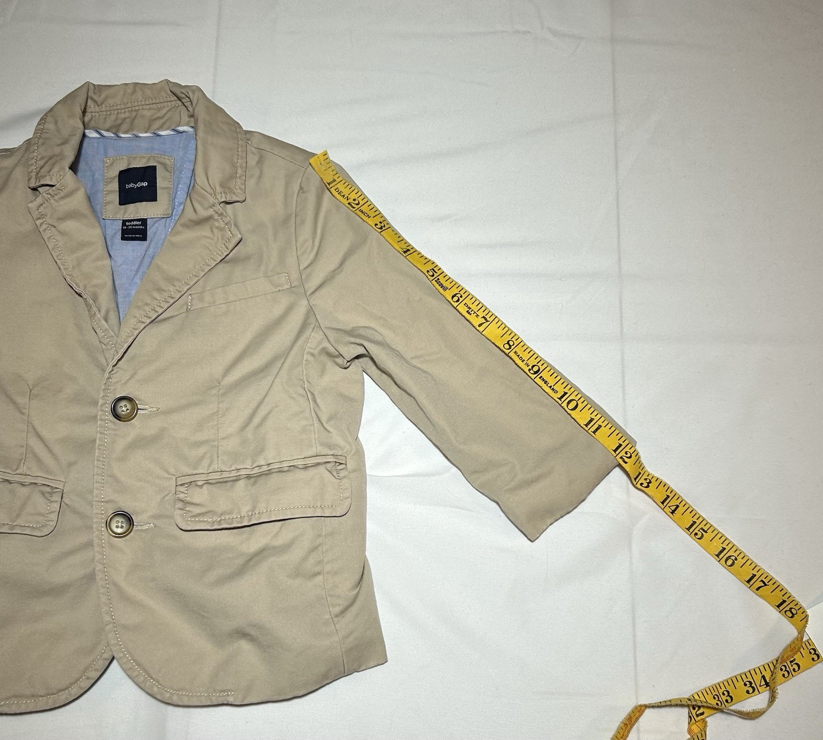 Gap Toddler Boys 18-24 Months Tan Single Breasted Twill Sports Coat