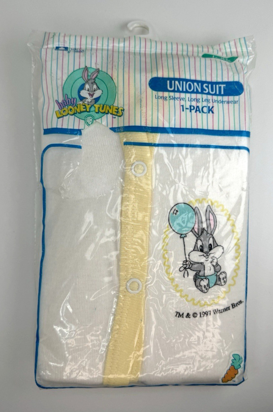 Vintage 1997 Baby Bugs Looney Tunes Long SLeeve Leg Underwear Union Suit NEW