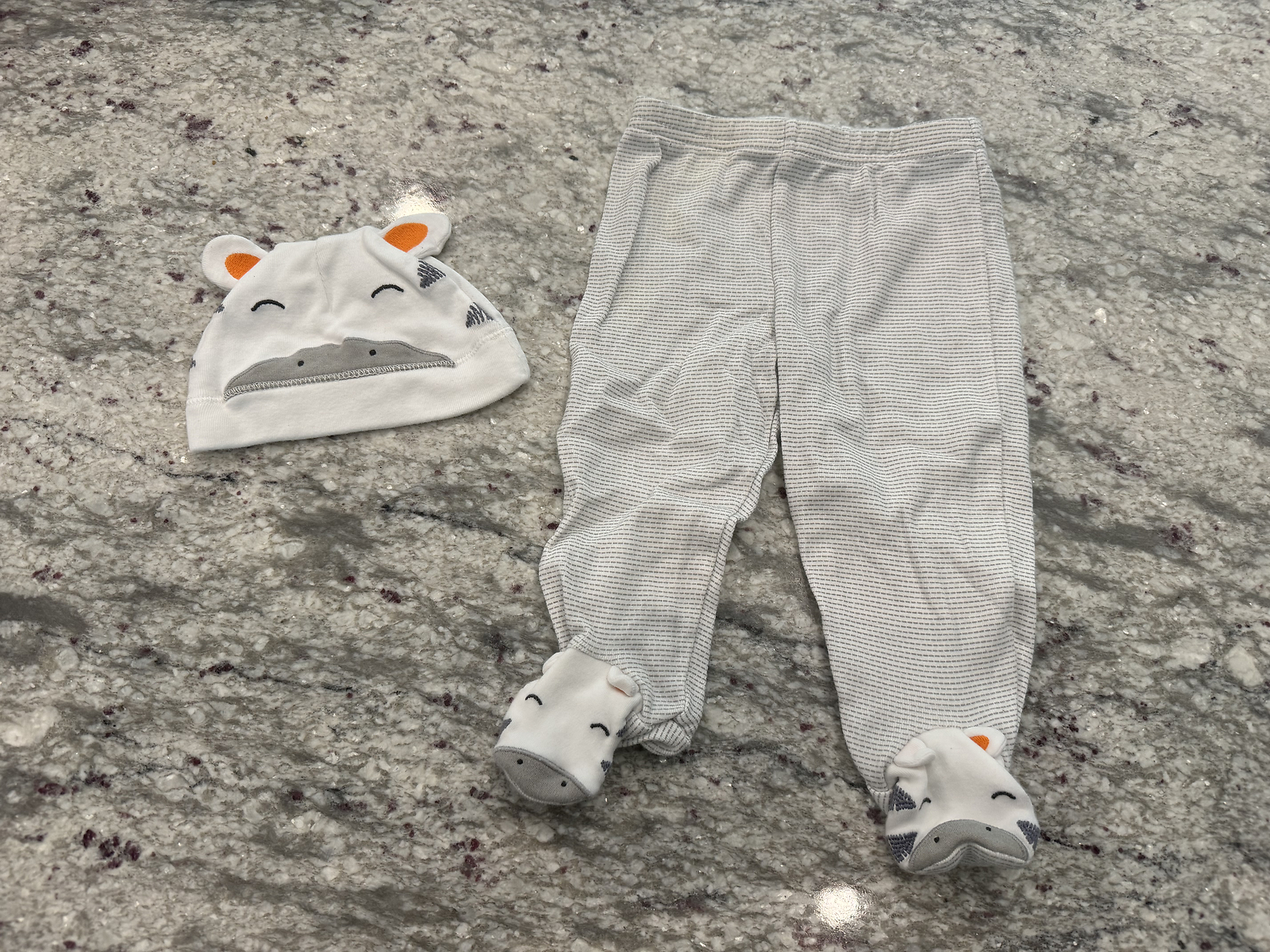 Child of Mine 3-6 months unisex baby zebra hat and pants