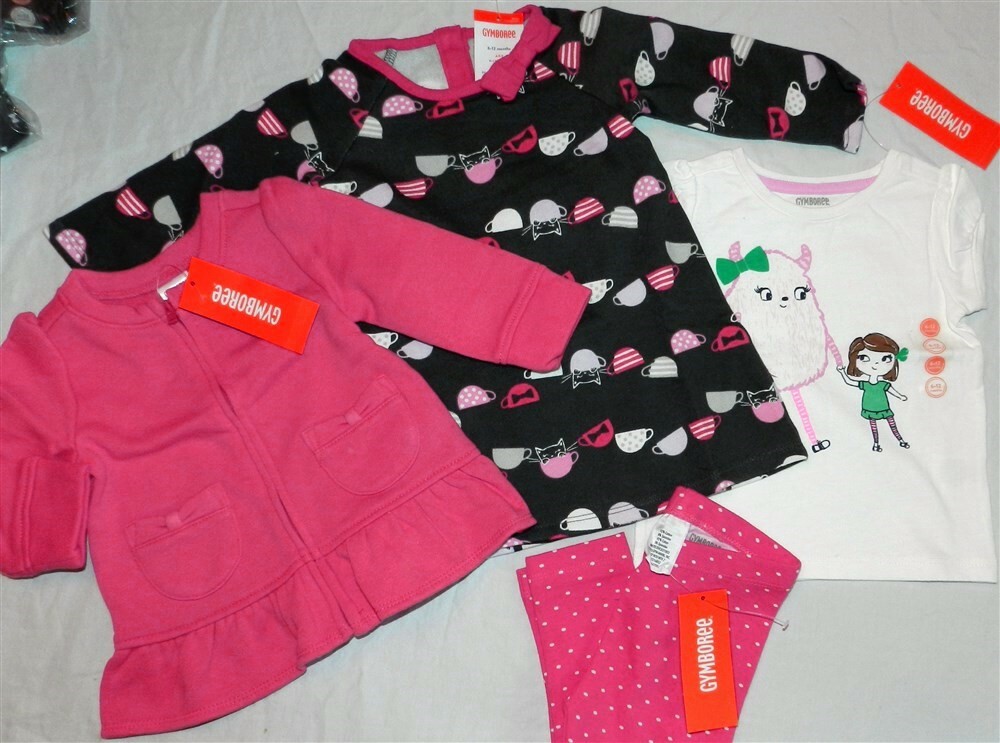 Dress Jacket Legging Top Mix n Match Pink Gray 4pc Gymboree Girl sz 6-12 mo New