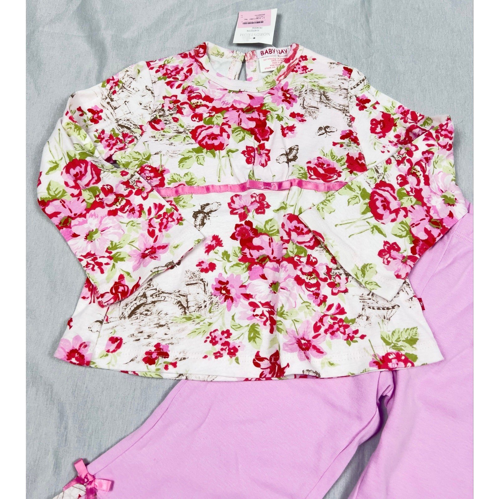 Vintage Baby Nay Girls Floral Princess 2 Pc Outfit Set NWT 3T Made in USA