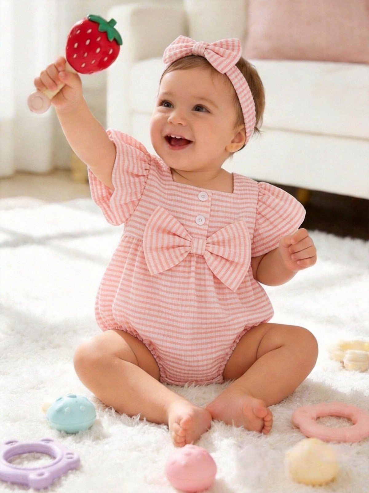 Vibebox Baby Girl Clothes 0-3 Months Spring Summer Short Months, Pink