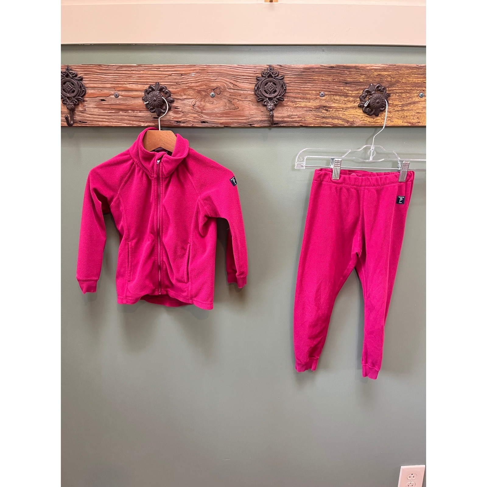 Polarn O. Pyret Sweden Kids Pink Fleece Jacket and Pants Set 2-4Y 98/104