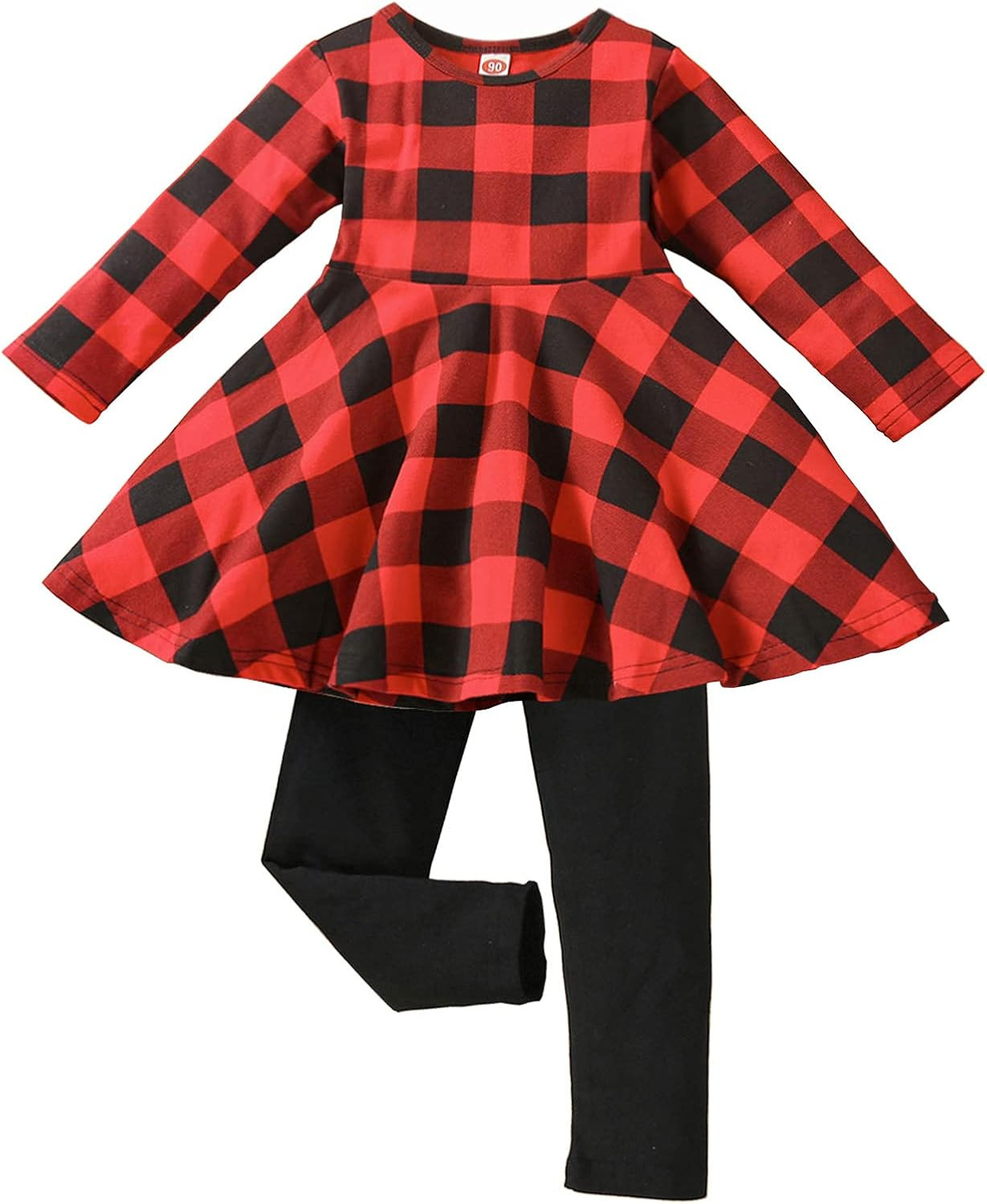 Toddler Baby Girls Fall Winter Clothes Set Floral Tunic Tops Pants Outfits Cloth