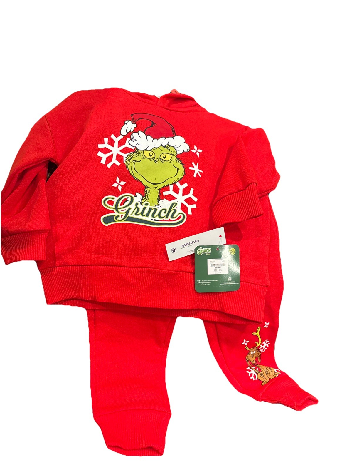The Grinch Dr. Seuss Toddler Printed Sweatshirt and Jogger Set, Size 2T