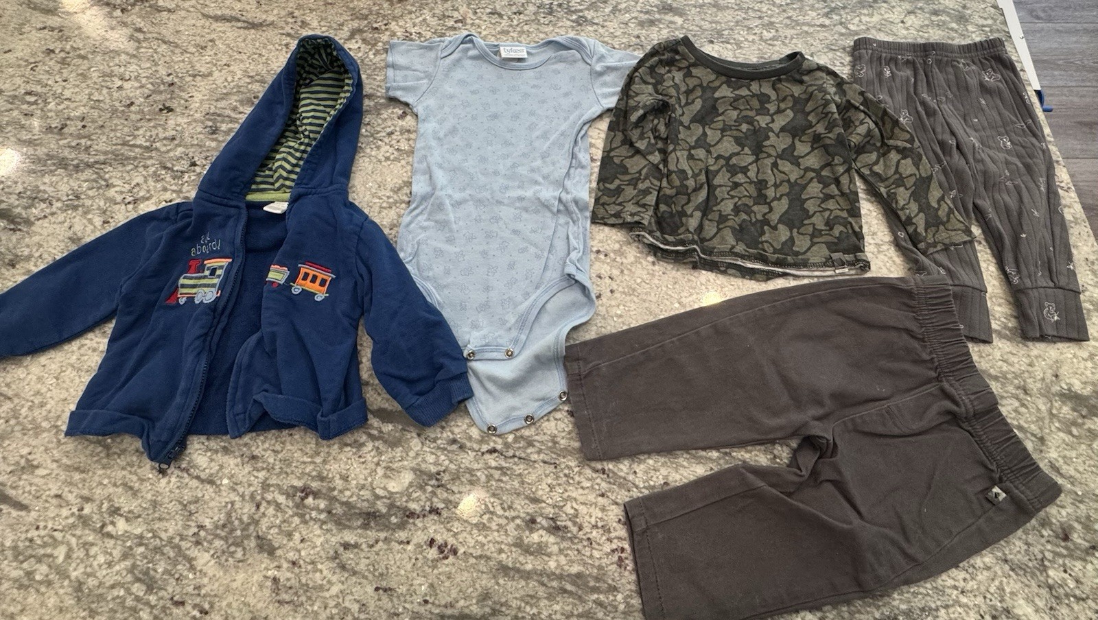 Assorted Baby Boy 6-9 & 9 Months Clothes, Jacket, Bodysuit, And Shirt/pants
