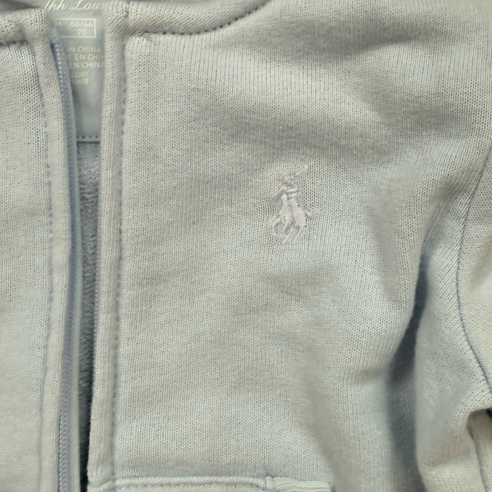 Ralph Lauren French Terry Hoodie & Pant Set Light Blue Size 6 Months