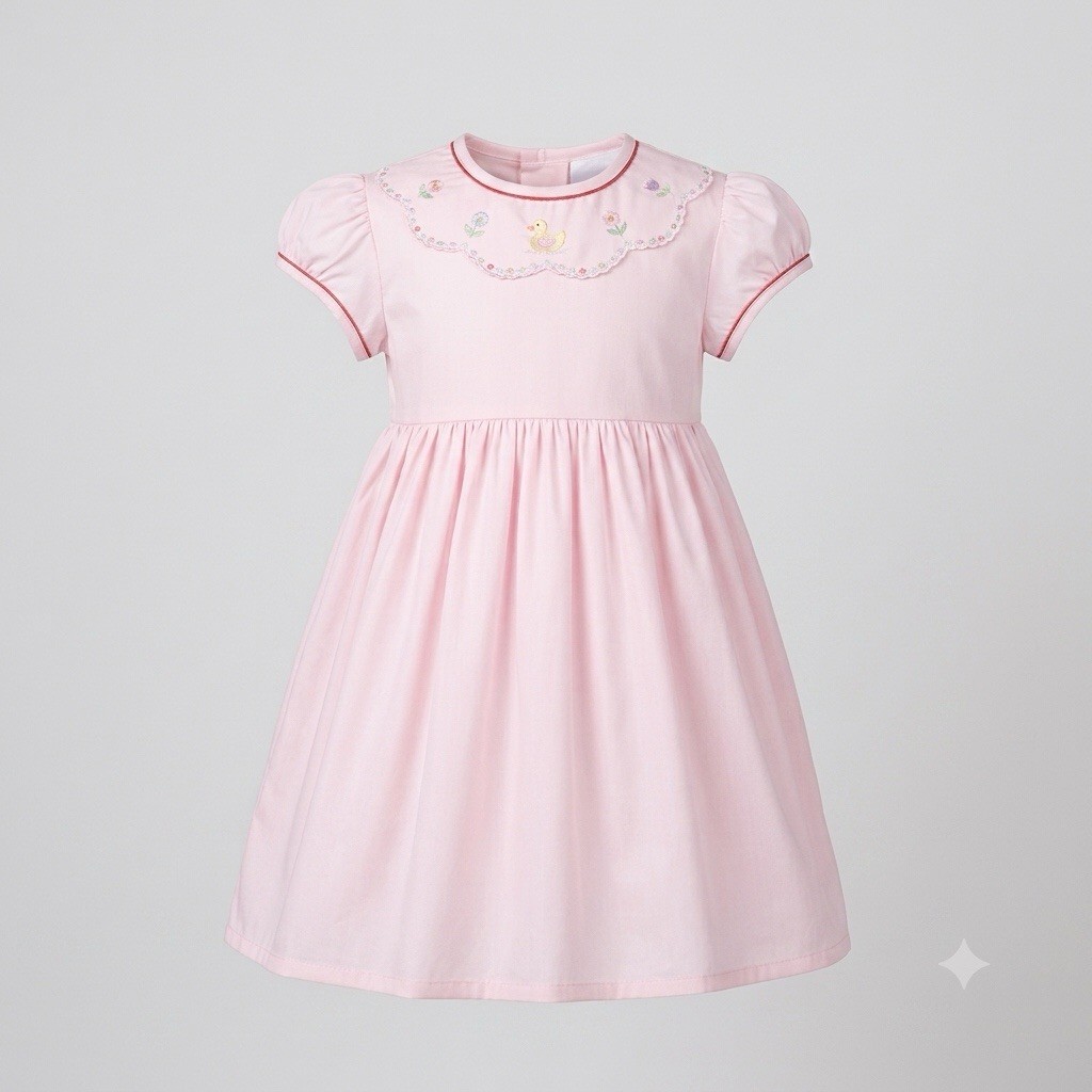 Girls Light Pink Tint Smocked Dress Size 8 Cotton Nightgown Vintage Style NEW