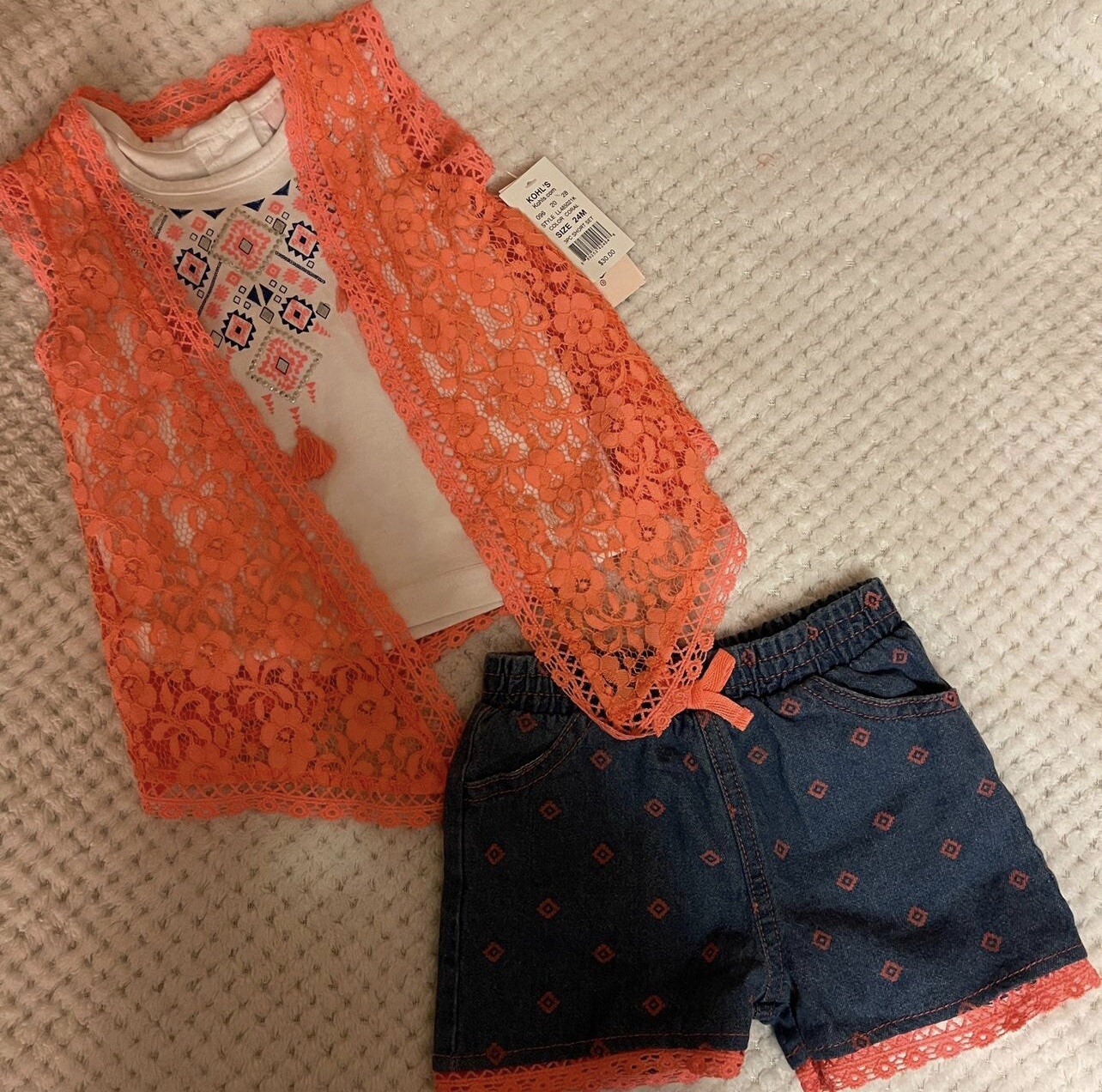 3-PC Little Lass Outfit Set 24M Months Girls – Shorts Shirt Vest