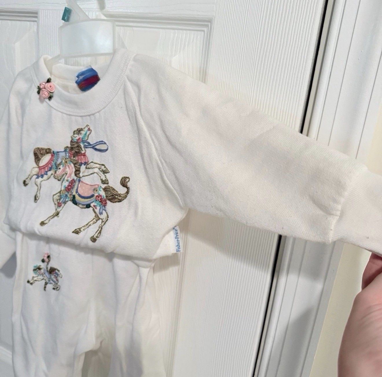 Vintage Custom Designed Fisher Price Kidswear White Sweats Outfit 18 months
