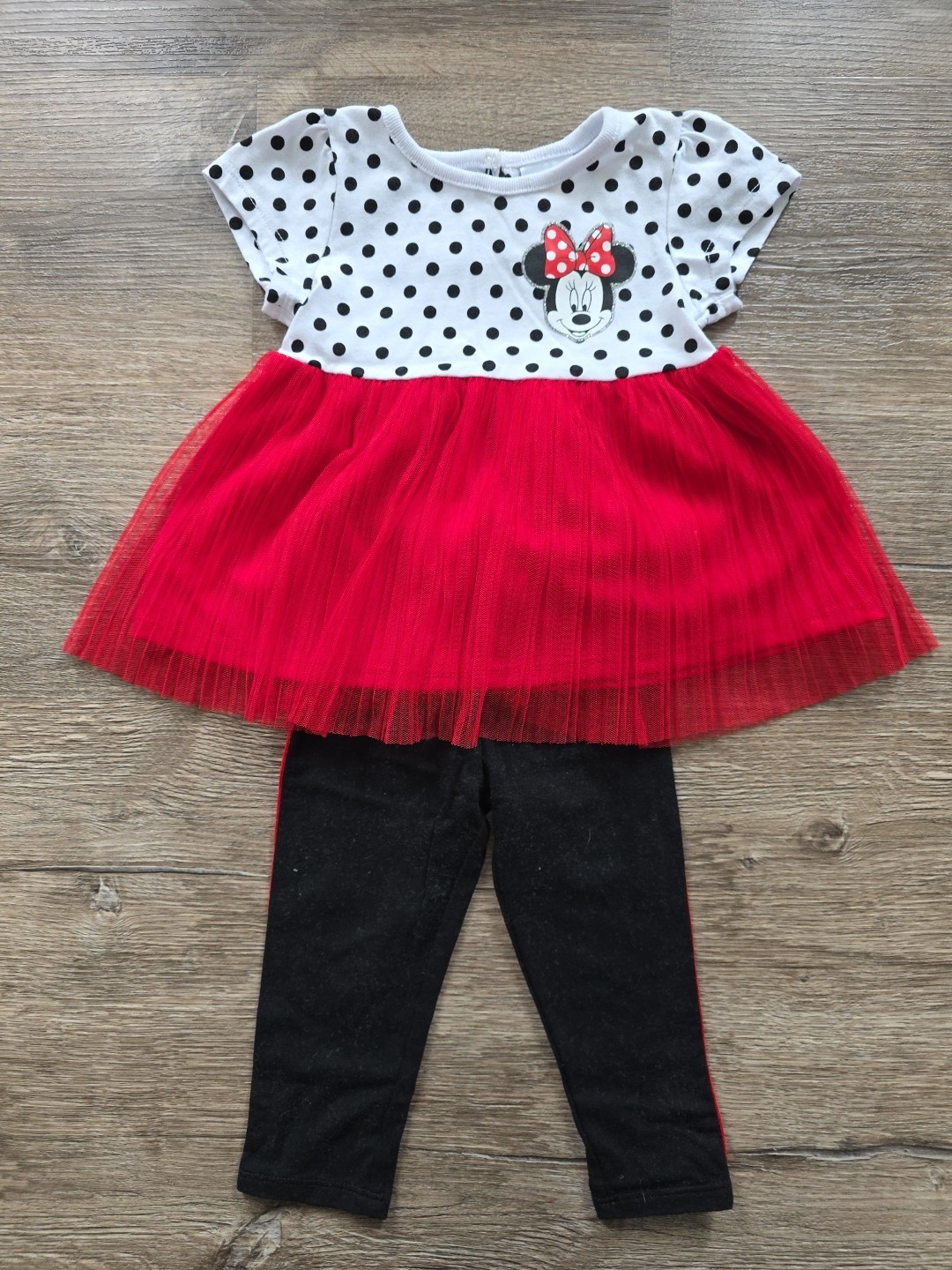 Disney Baby Minnie Mouse 2 pc Red Black/White Polka Dot – Sz 18 Months