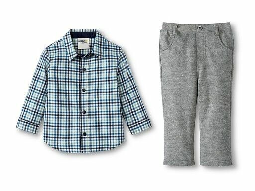 Genuine Kids Oshkosh 3-Pc Sweater Vest Button Down Shirt & Pants Set Size 0-3M