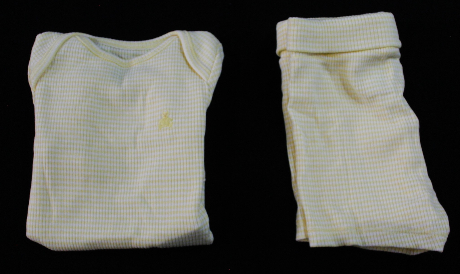 GAP Baby Grow-With-Me TinyRib 2-Piece Outfit Set MP9 Yellow Stripe Size 6-12M