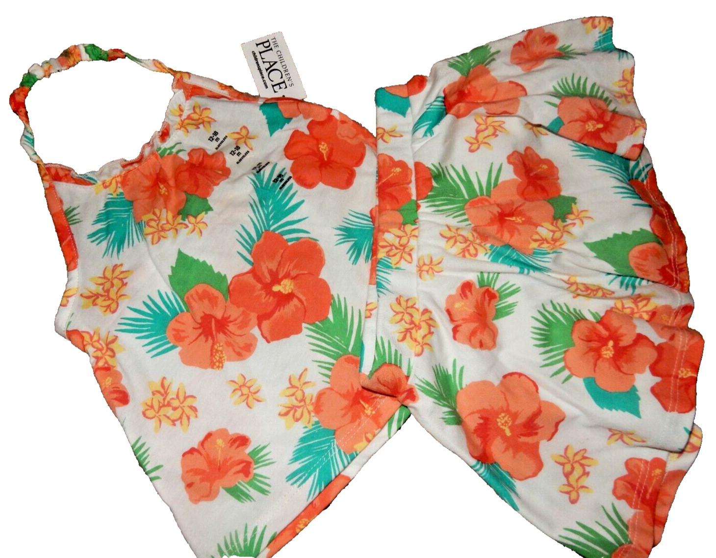 7L !WOW! NWT 12-18M The Children’s Place White FLORAL Tank Top Skort Set Outfit
