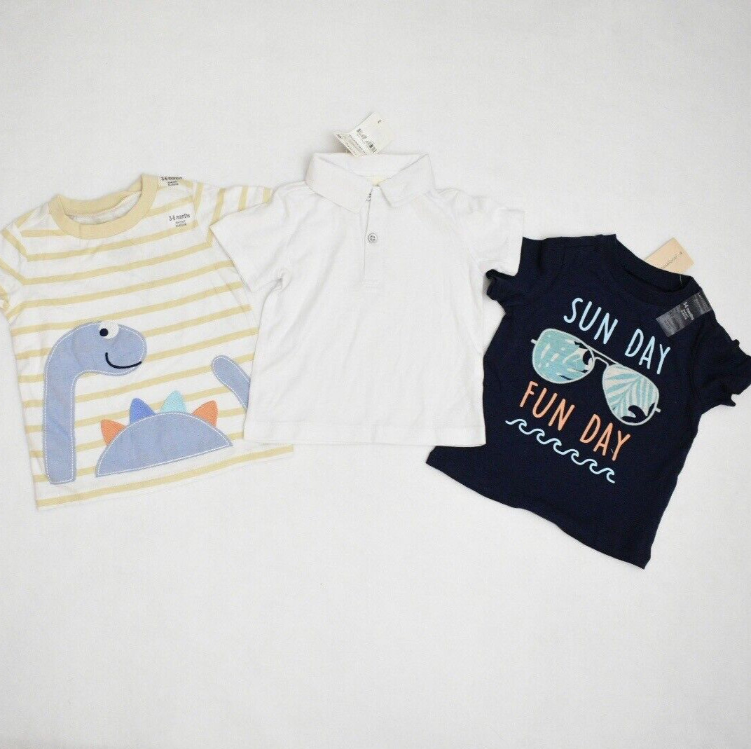 First Impression Baby Boy T-Shirt Embroidered Applique Bundle 3 Pieces 3 Months