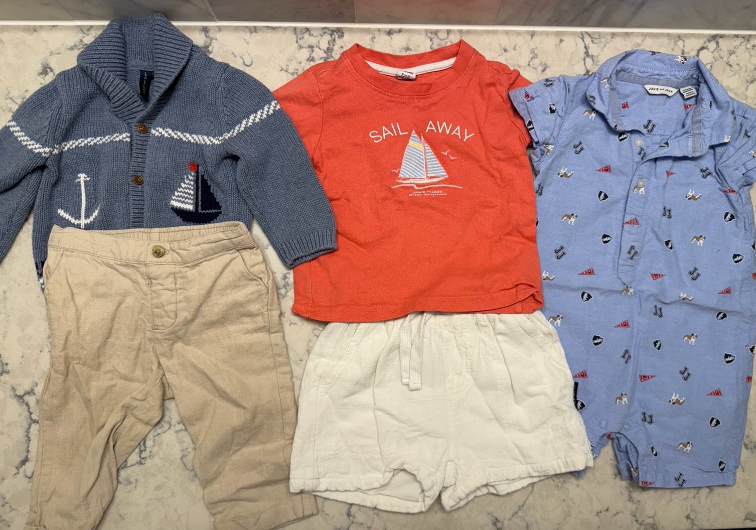 Janie and Jack Baby Boy Clothing Lot 6-12M Sailboat Nautical Summer