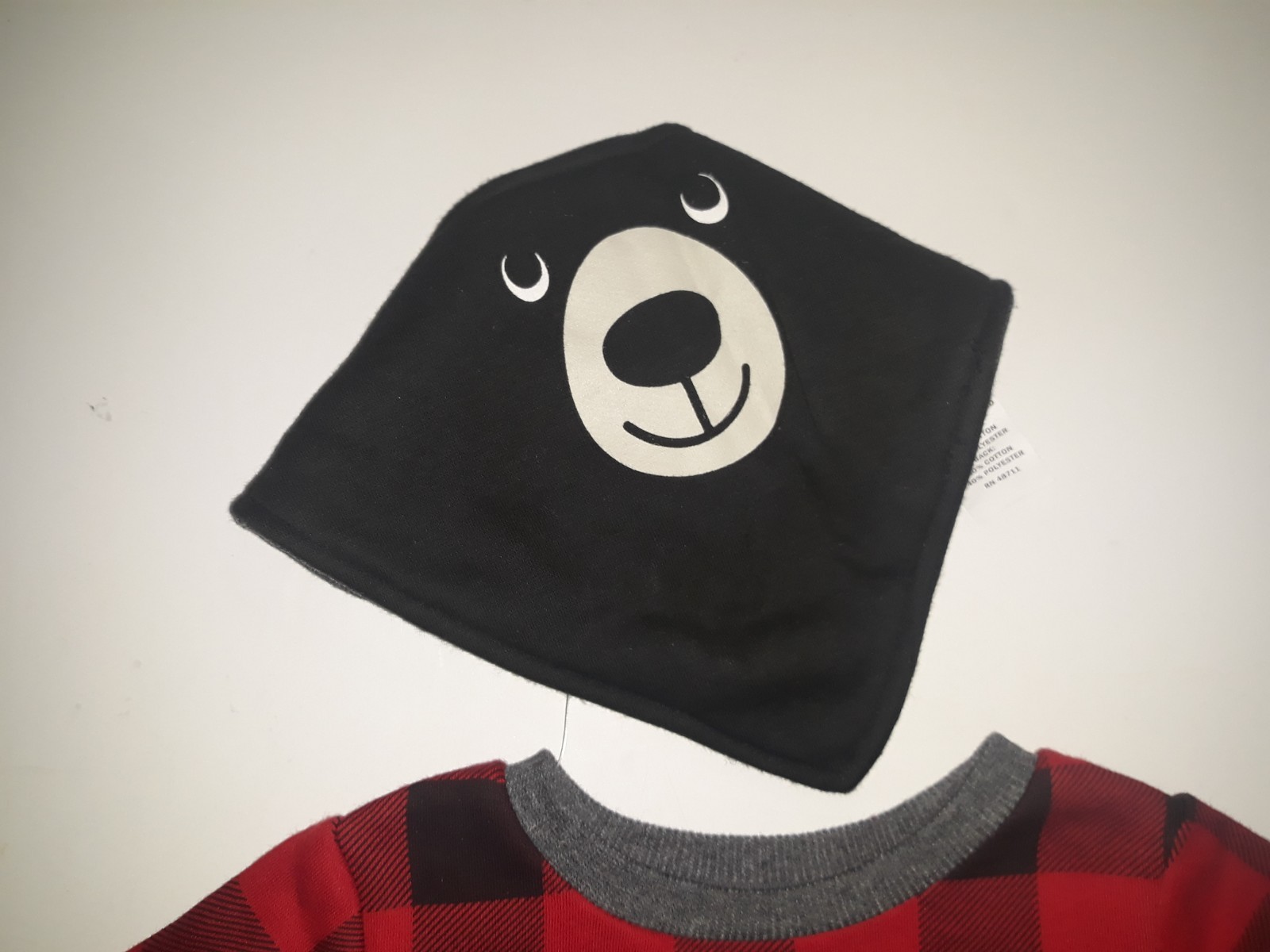 Baby Lullaby Lane Bear Plaid Sweatshirt, Pants & Bib Outfit Size 0-3 Months NEW
