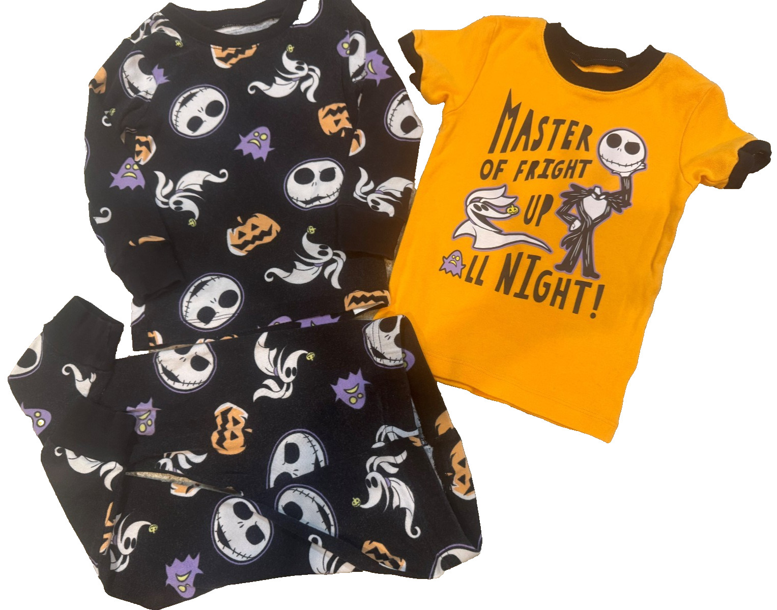 DISNEY SPOTTED ZEBRA 3 PC HALLOWEEN GRAPHIC TODDLER UNISEX T-SHIRT & PJ SET 2T