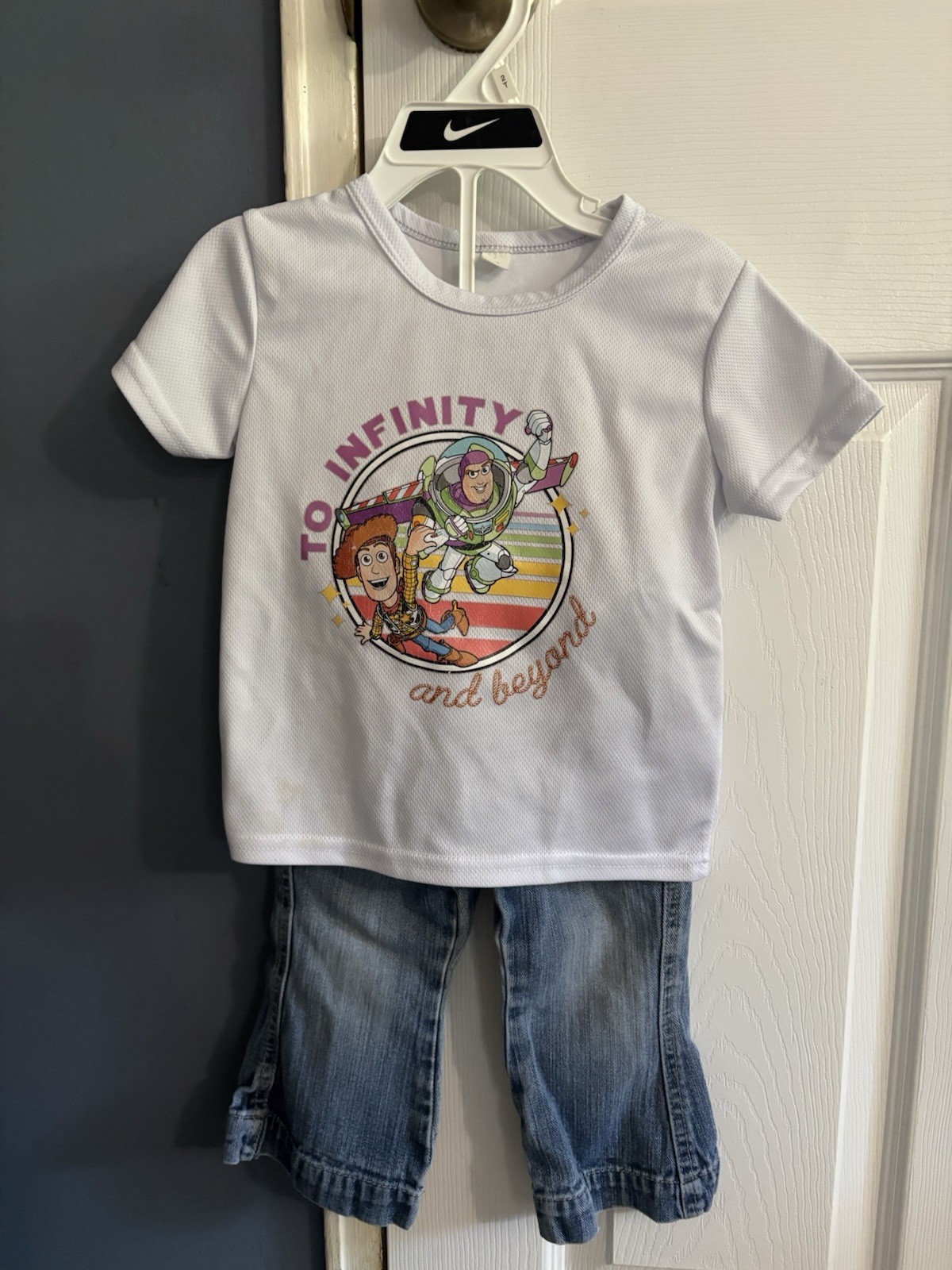 Girls Toy Story Bundle Shirt And Sweatshirt With Oshkosh Jeans 18 Months