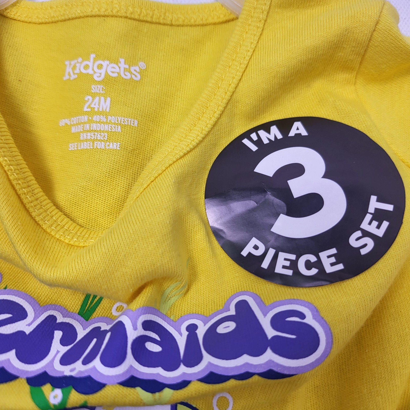 2 Kidgets 3 Piece Top Leggings 1 Short Set 1 Romper 24 Month Pink Yellow Purple