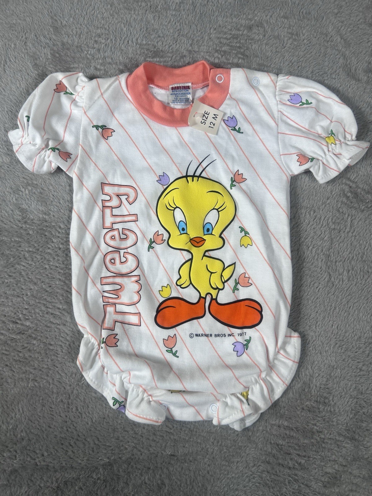 Vintage 1977 TWEETY BIRD Baby Bodysuit 12 Months Deadstock NWT