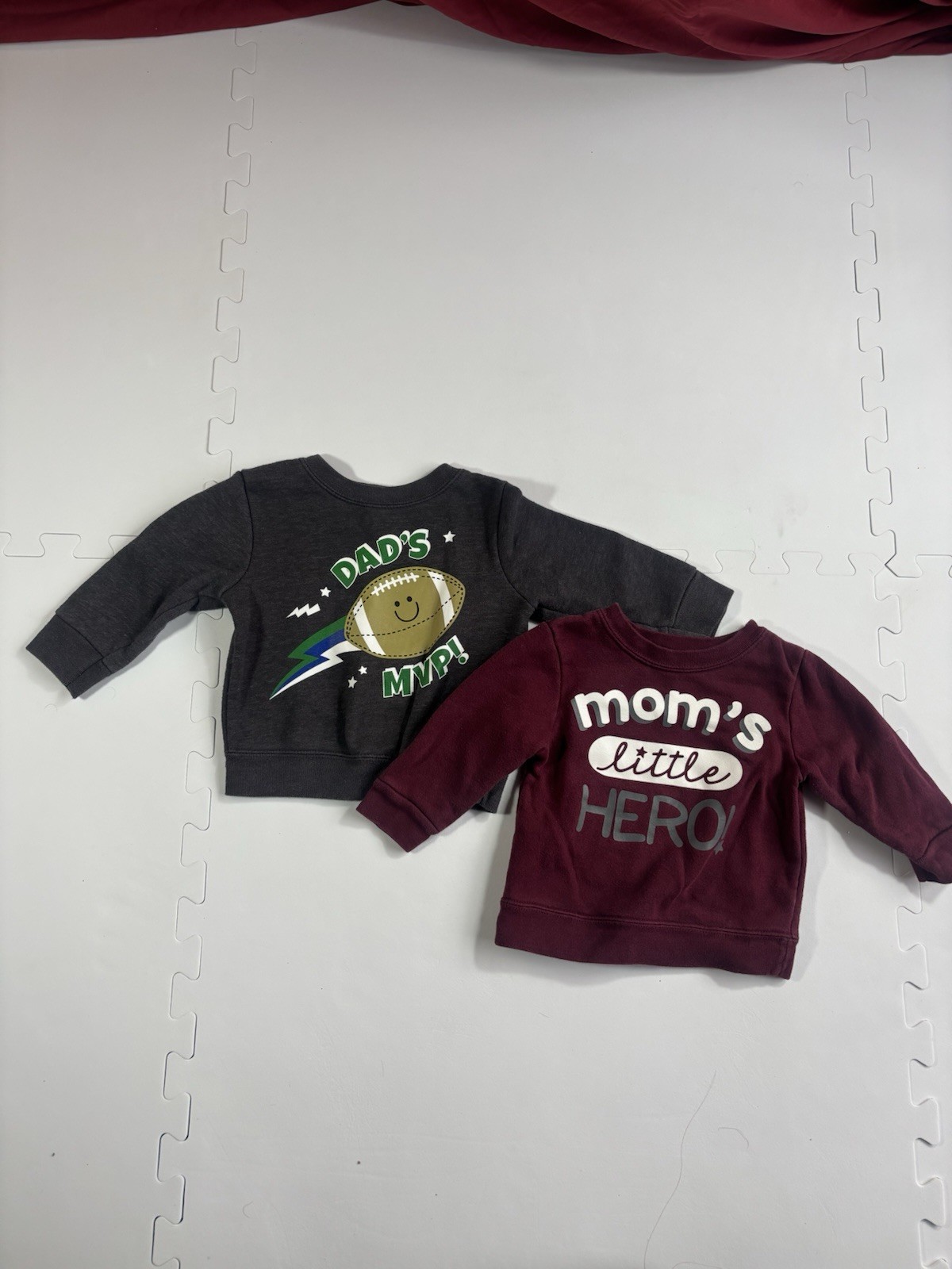 2 Crew Neck Sweatshirt Size 6-9 Month Moms Hero And Dads MVP