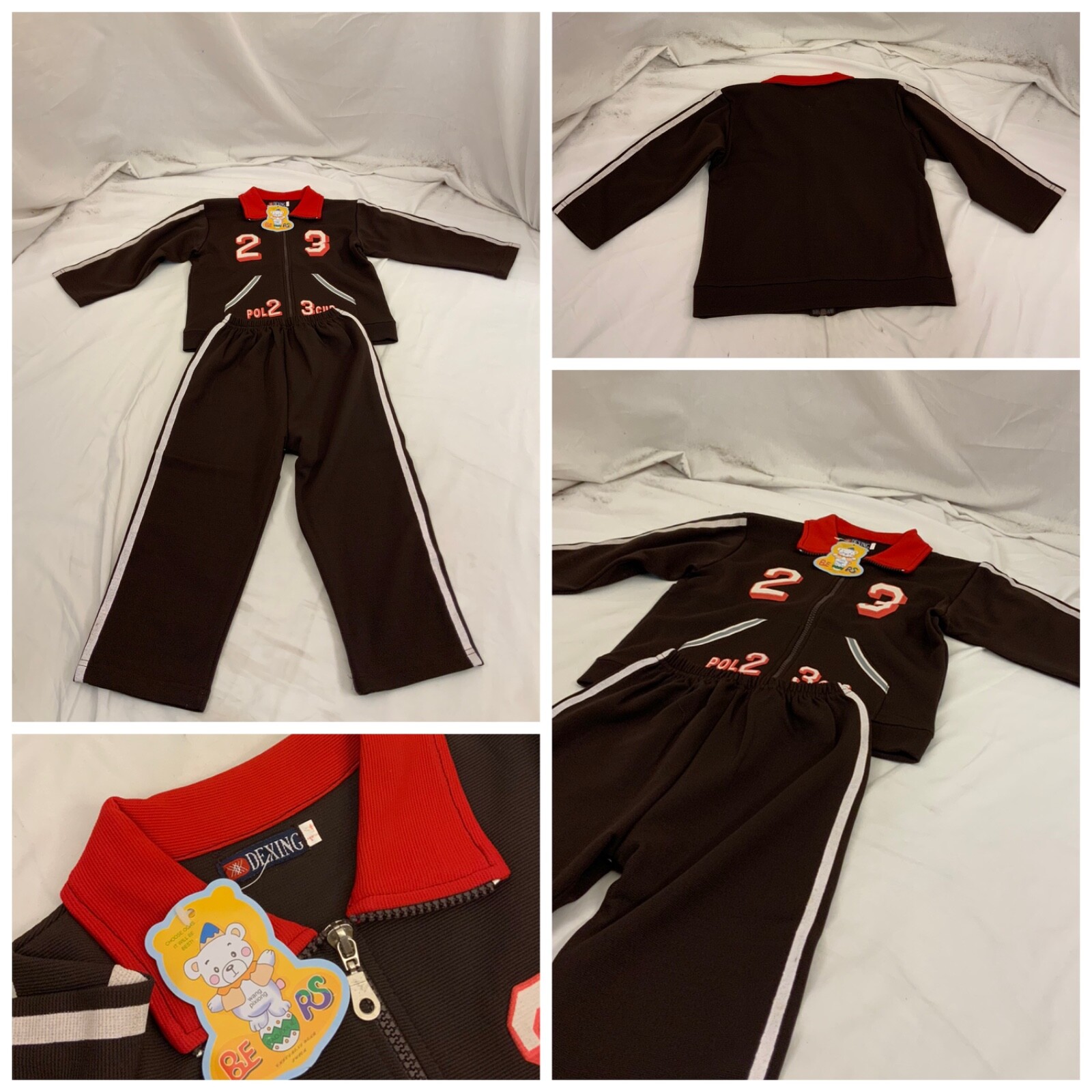 Dexing Toddler Jump Suit Bears Brown Jacket Pants Poly Cotton NWT YGI P2-320
