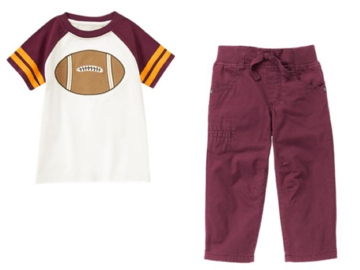 Gymboree Straight A Athletes Football SS Tee Shirt & Lined Pants Set Boys 2T NWT