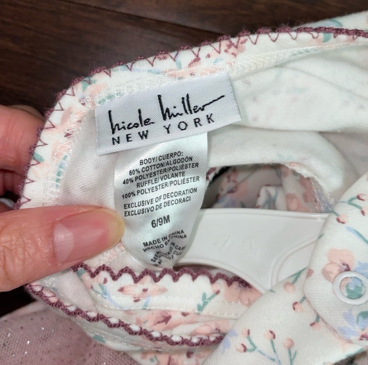 Nicole Miller Girls 3 Piece Floral Dress Set Pink Floral Tulle 6-9 Months