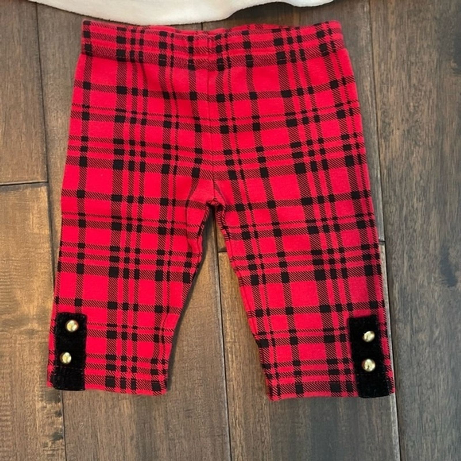 Hartstrings Baby Holiday Ruffle Bow Plaid Outfit 0-3 mos