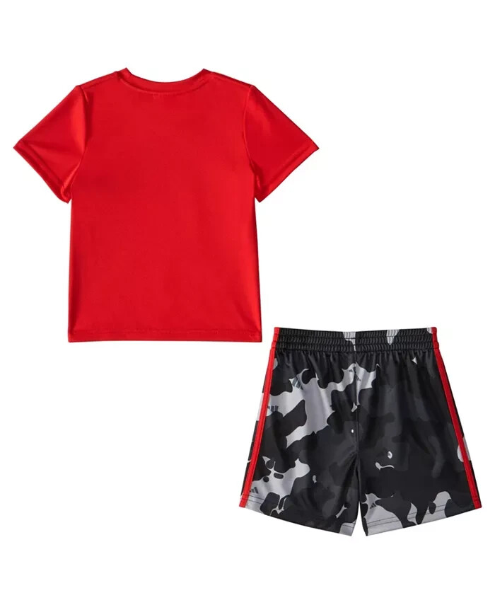 ADIDAS Baby Boys Camo Logo Shirt and All Over Print Short, 2 Piece Set