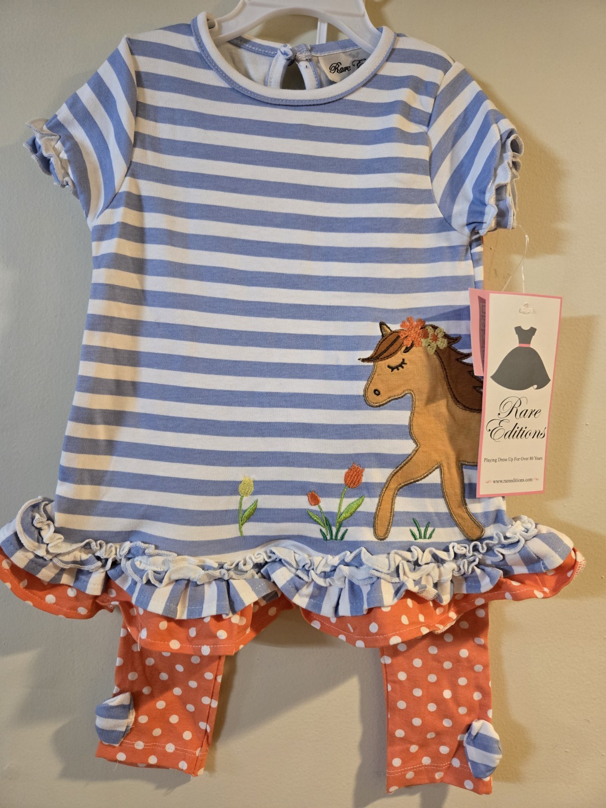Rare Editions Girls Pants Outfit with Horse Size 18 Months New with Tags