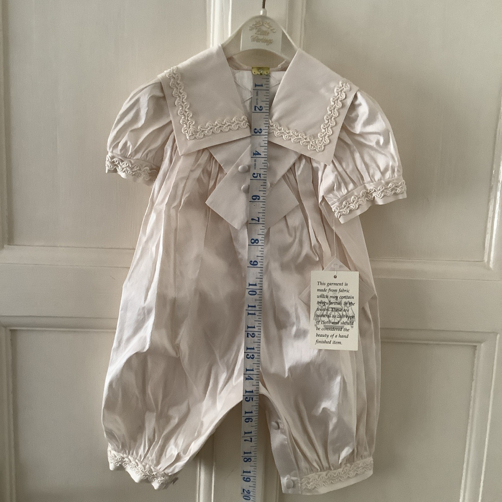 BNWT Little Darlings Baby Boys Occasion Christening Ivory Silk Romper Outfit 3M
