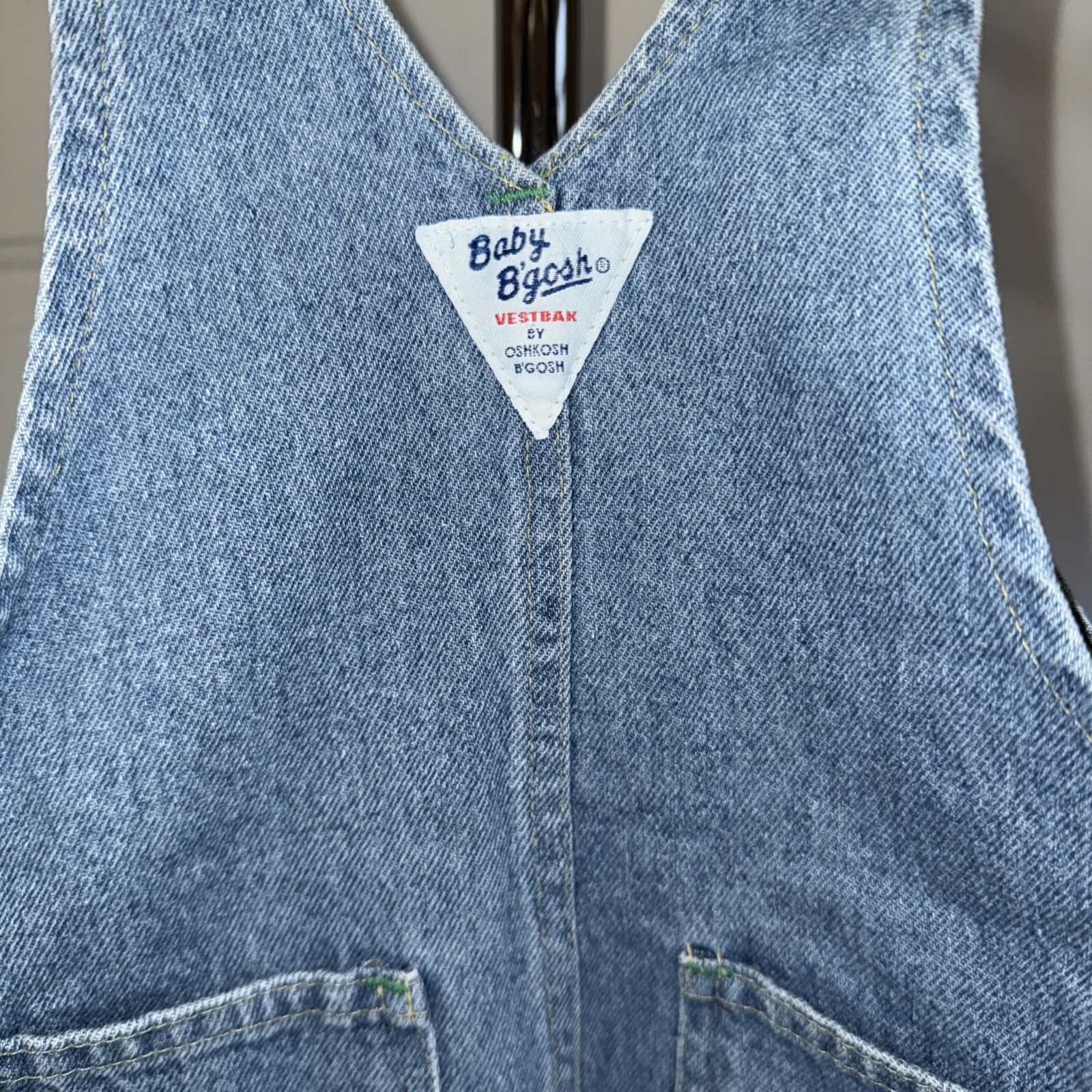 Baby B’gosh by OshKosh B’gosh Denim Bib Overalls Blue 18m Cotton Vtg Vestbak