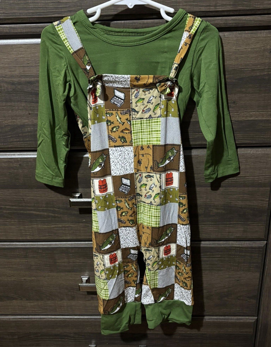 2 Piece Bamboo Fishing Overalls Size 5T