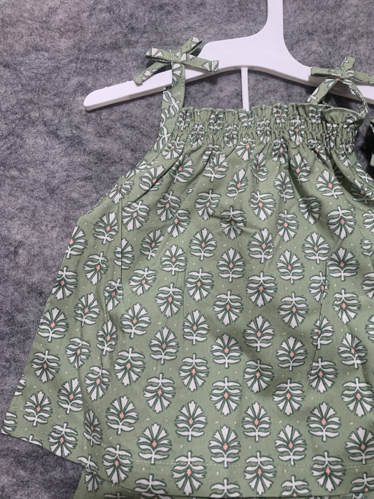 Carter’s Size 12M 3 Piece Set Dress Bloomers Headband NWT Green Floral 0462