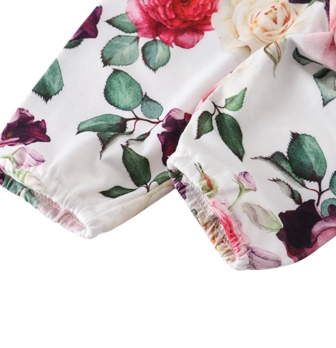 Newborn Baby Girl Purple Set Solid Knitting Long Sleeve Tops Floral Print Pants