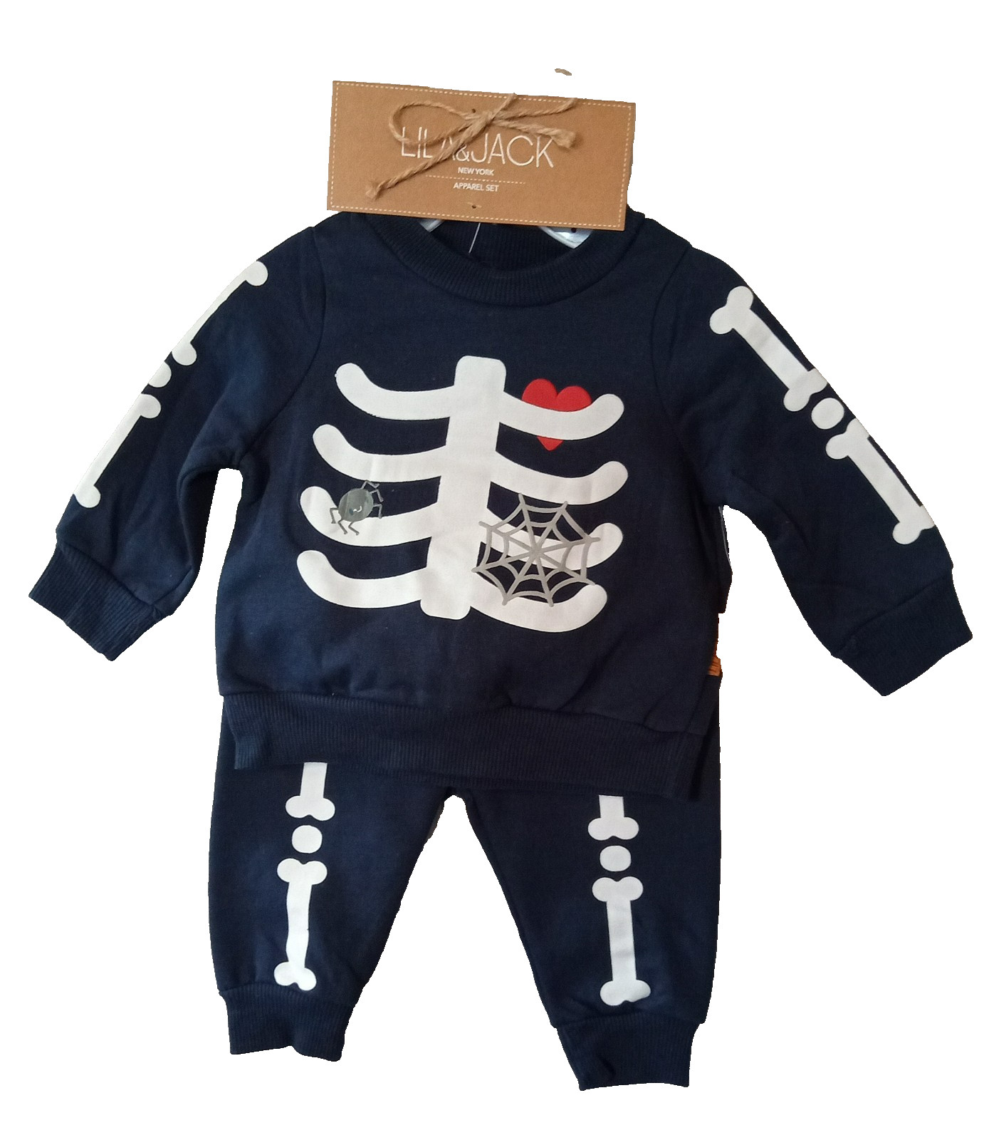 Lila & Jack Skeleton Jogger Set Baby Size 3-6 Months NWT