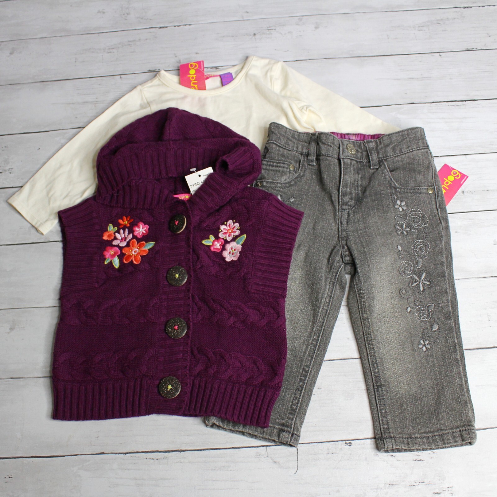 Greendog Baby Girl’s Jeans Sweater Top Size 18 Months Vintage Lot