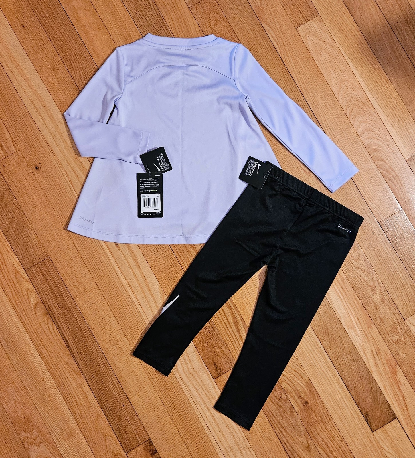 NEW Nike Toddler Girl Long-sleeve Dri-fit ‘Dance’ Tee & Legging Set, Purple (3T)