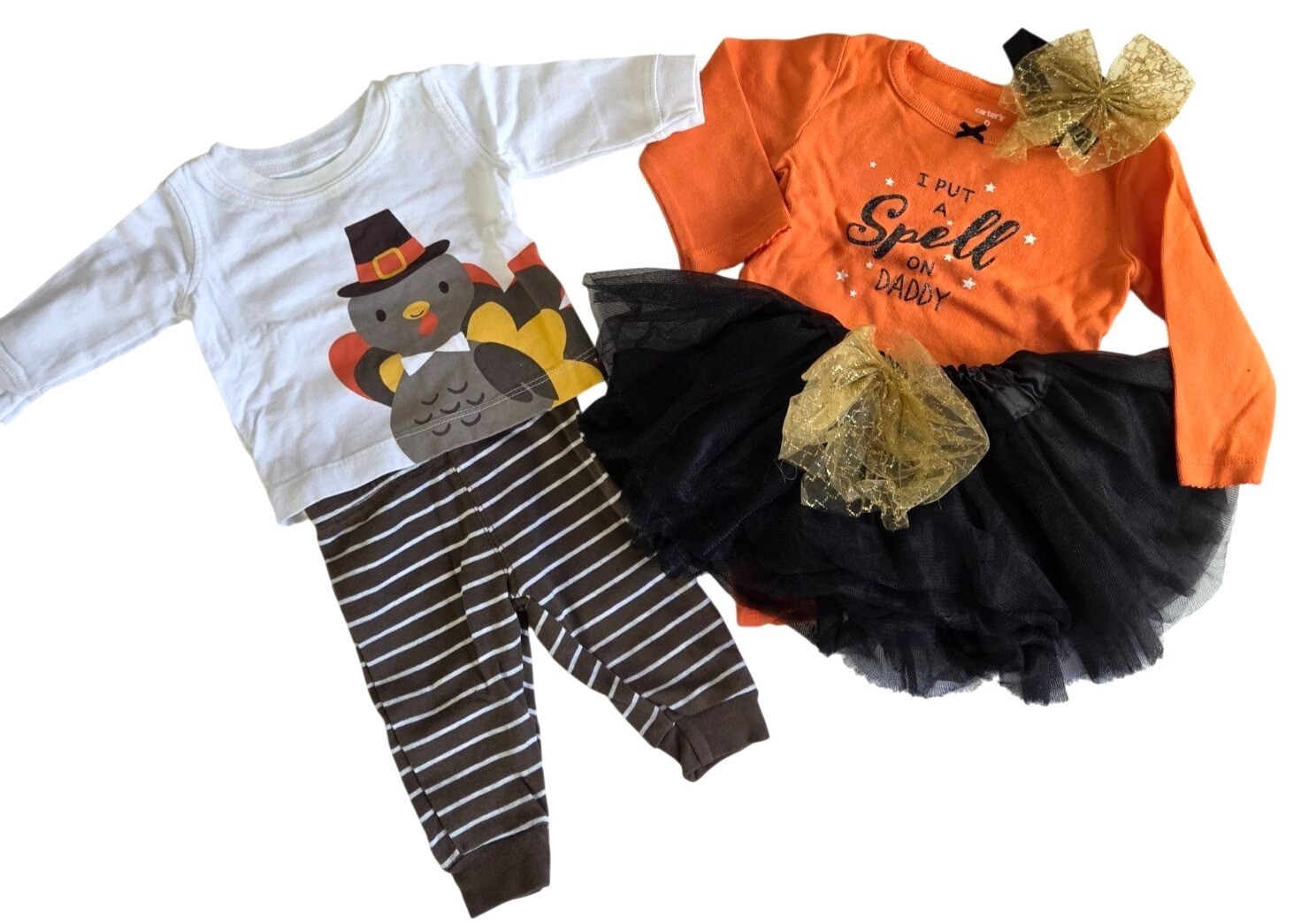 Carters Baby Thanksgiving & Halloween Outfits Newborn & 9M Turkey & Tutu Cotton