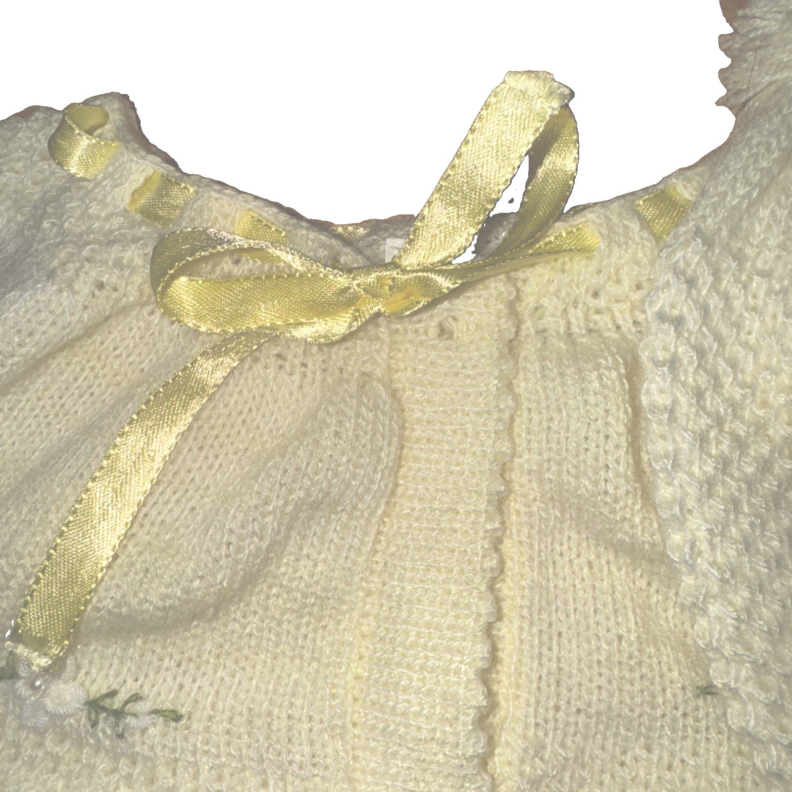 Latnel Knit Baby Sweater 3 Pc Set Cardigan Hat Booties Butter Yellow 6-12 Month