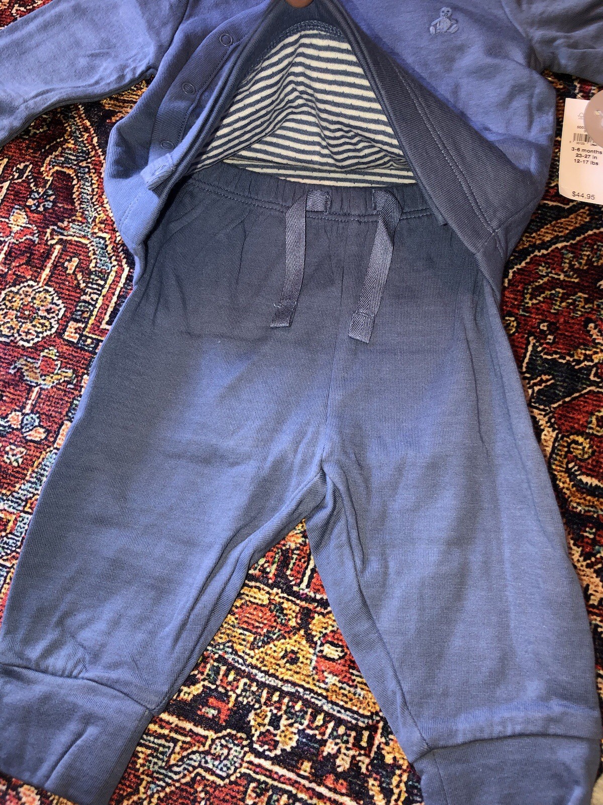 NWT 2 Baby Gap First Favorites Crossover Outfit Sets Hat Gray Blue Size 3-6 M