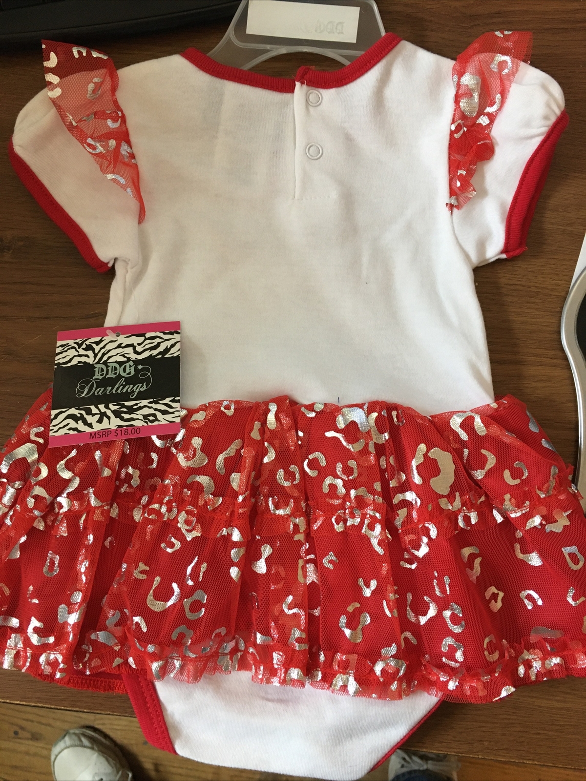 DDG Darlings Baby Girl Outfit Red white Diva and I know it Dress/tutu 6/9 mo