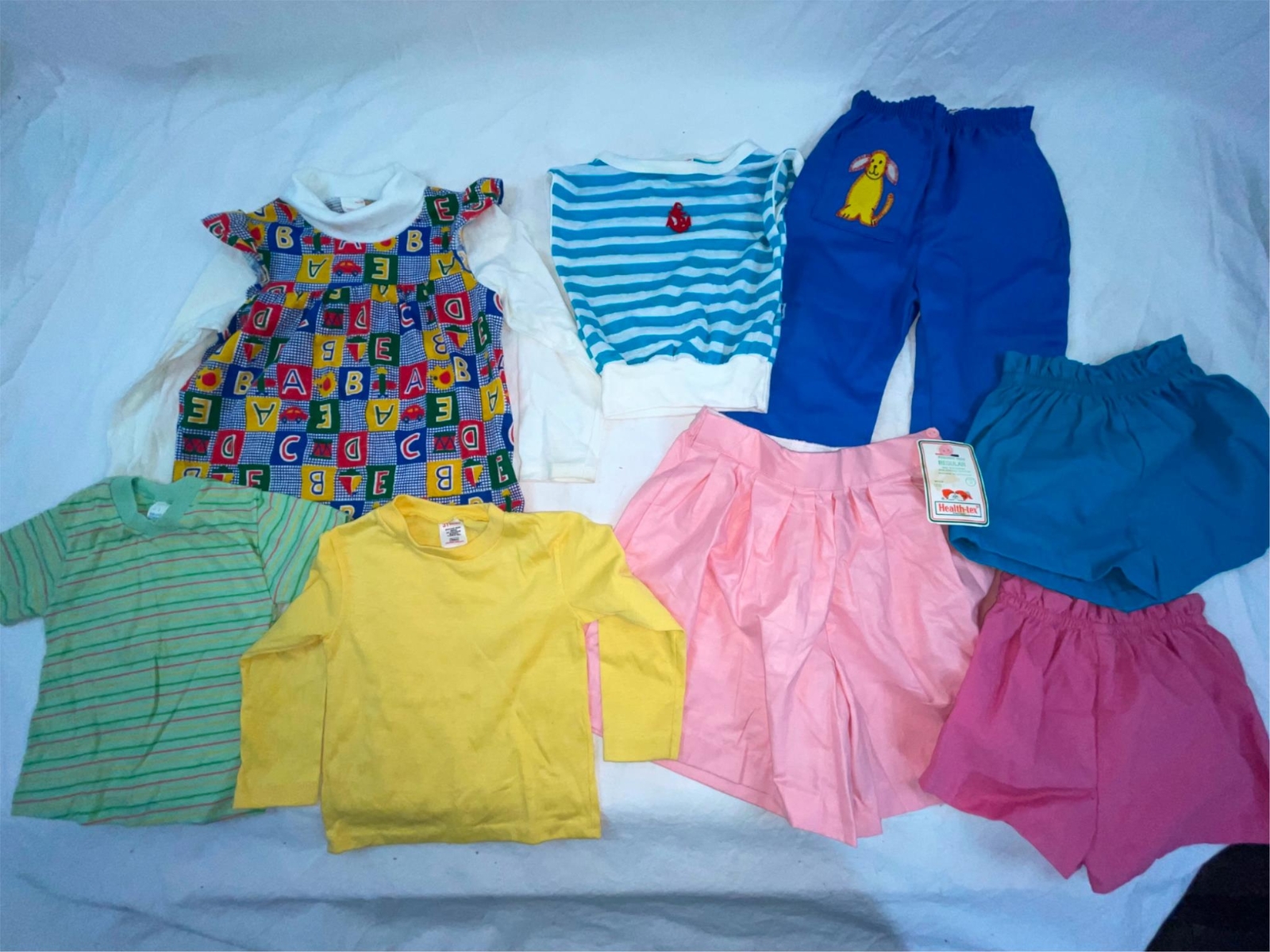 VTG 70S GIRLS KIDS CUTE SHIRT SHORTS SHIRT PANTS 8 PIECE LOT