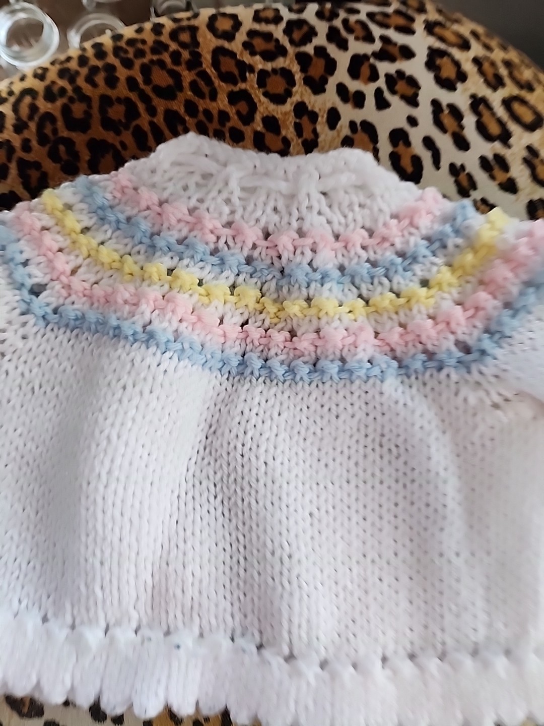 Layette Handmade White Pink Blue Yellow 6-9 mths