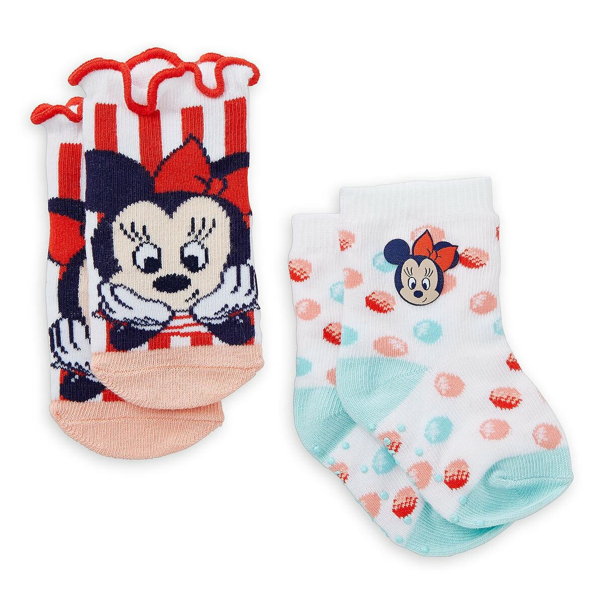 Disney Store Minnie Mouse Cute Sock Set For Baby 0 6 12 24 Months New